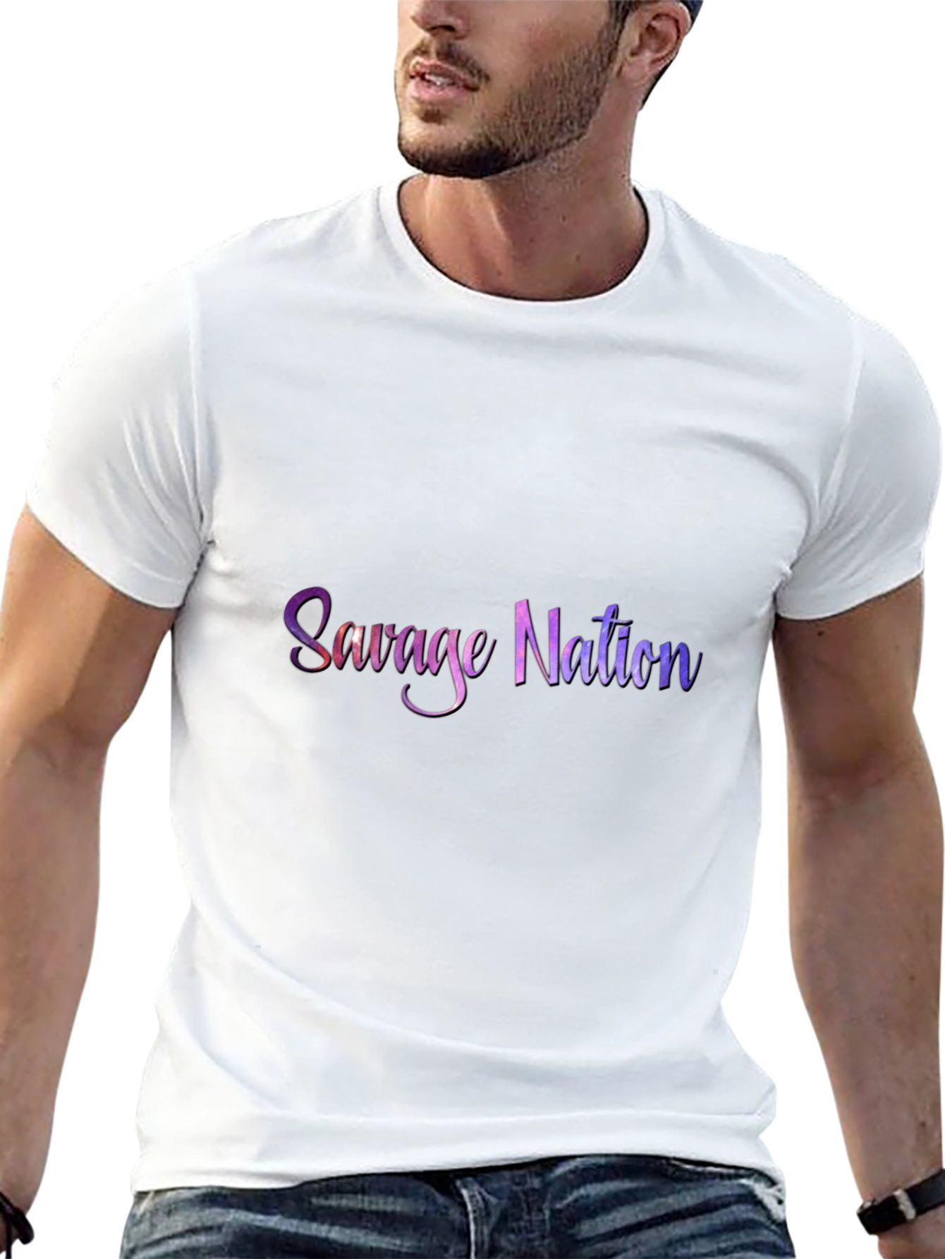 Camiseta Negra Savage Nation Estampada