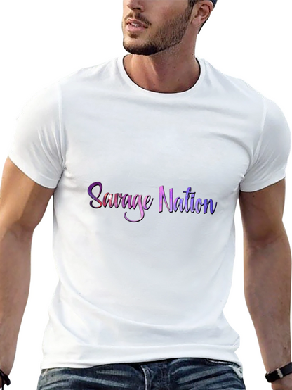 Camiseta Negra Savage Nation Estampada