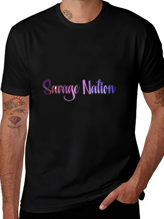 Camiseta Negra Savage Nation Estampada