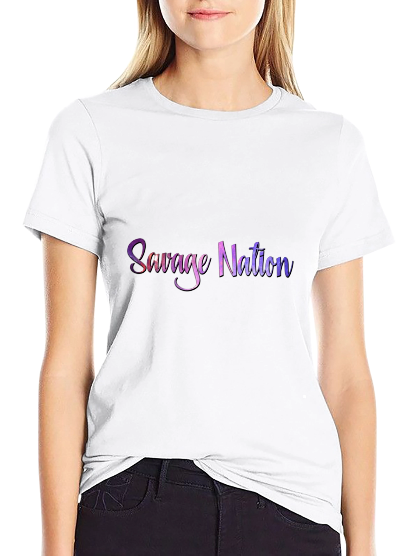 Camiseta Negra Savage Nation Estampada