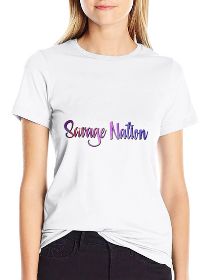 Camiseta Negra Savage Nation Estampada