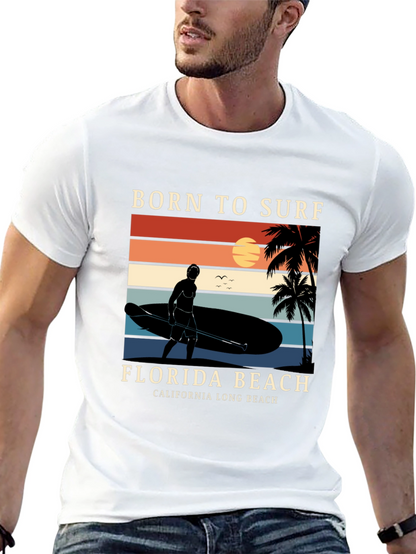 Camiseta Negra Born to Surf Playa California