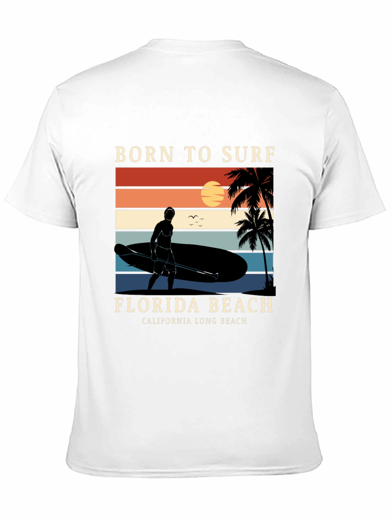 Camiseta Negra Born to Surf Playa California