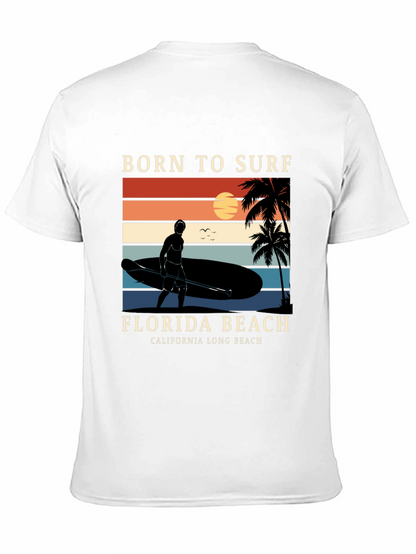 Camiseta Negra Born to Surf Playa California