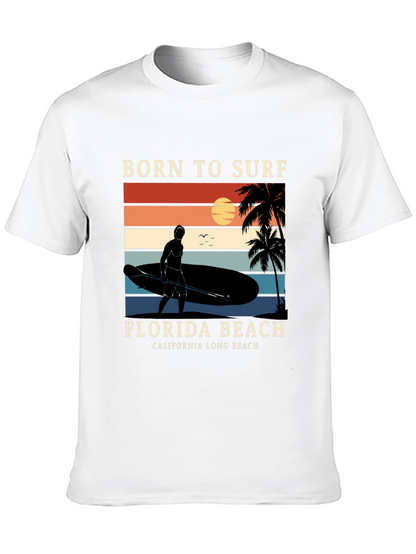Camiseta Negra Born to Surf Playa California
