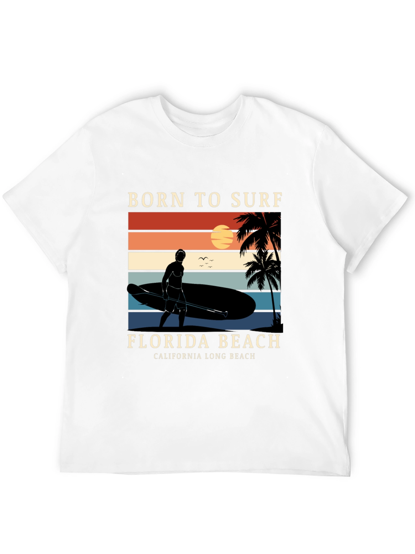 Camiseta Negra Born to Surf Playa California