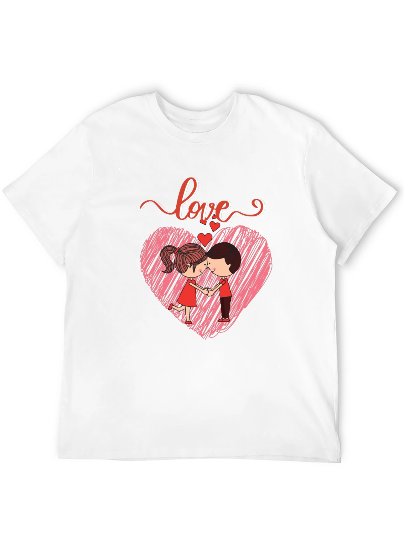 Camiseta Negra con Diseño de Amor Romántico