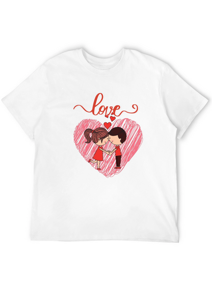 Camiseta Negra con Diseño de Amor Romántico