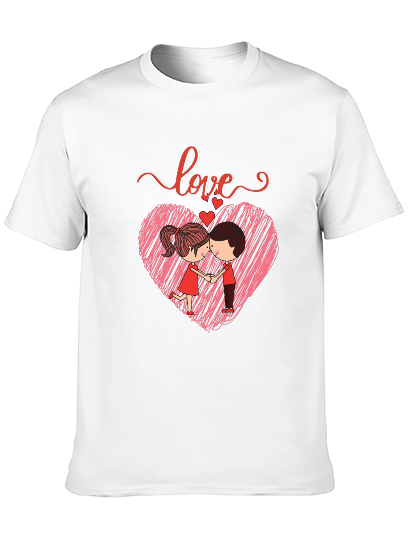 Camiseta Negra con Diseño de Amor Romántico
