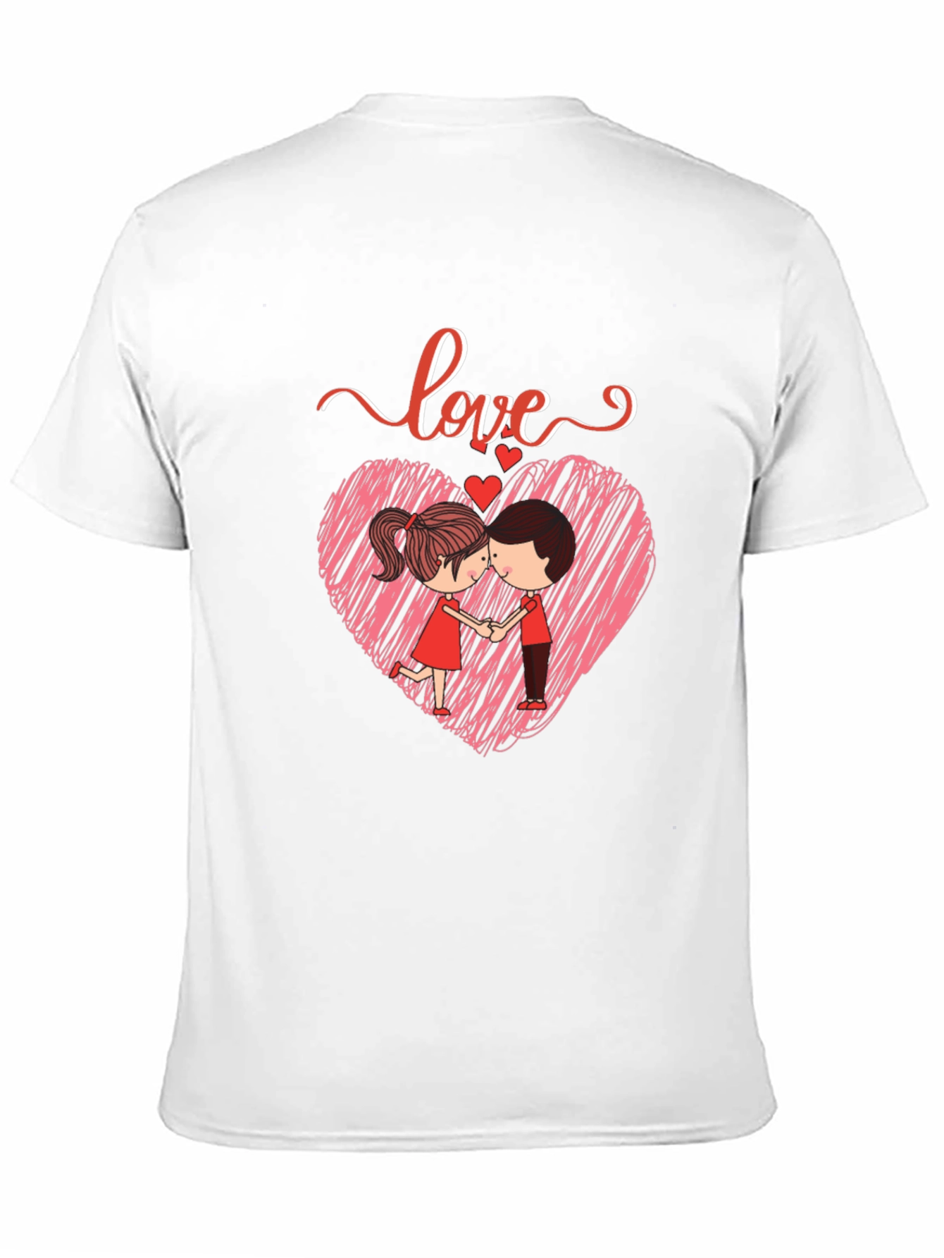 Camiseta Negra con Diseño de Amor Romántico