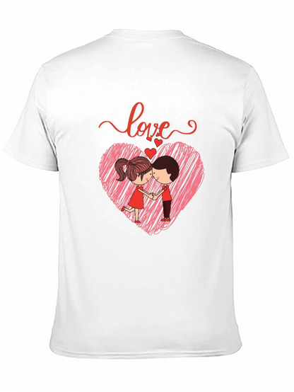 Camiseta Negra con Diseño de Amor Romántico