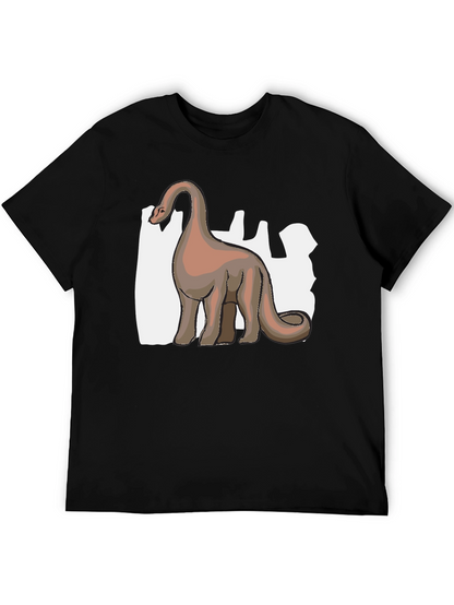 Camiseta Negra Dinosaurio Cuello Largo Diseño Único