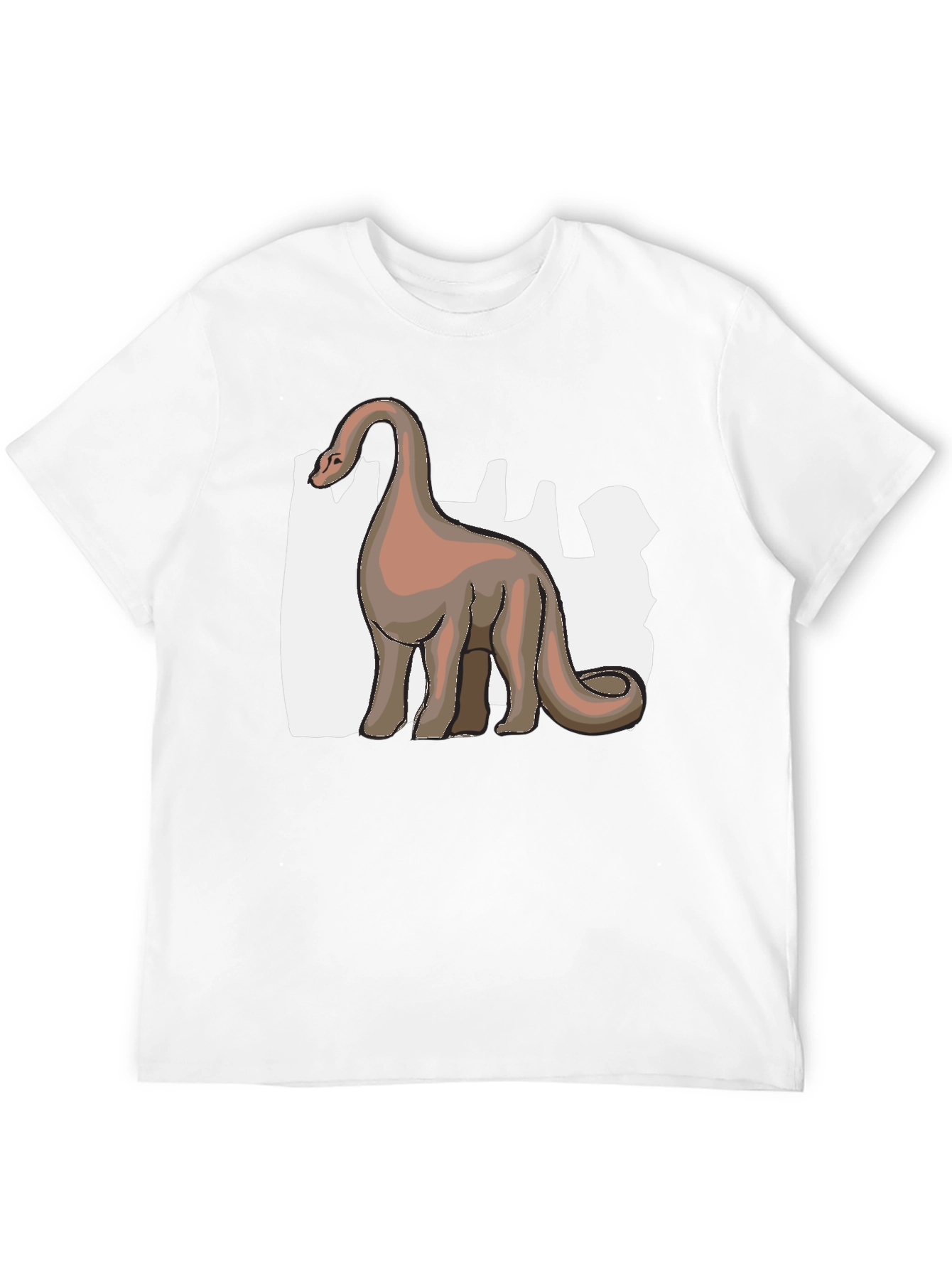 Camiseta Negra Dinosaurio Cuello Largo Diseño Único
