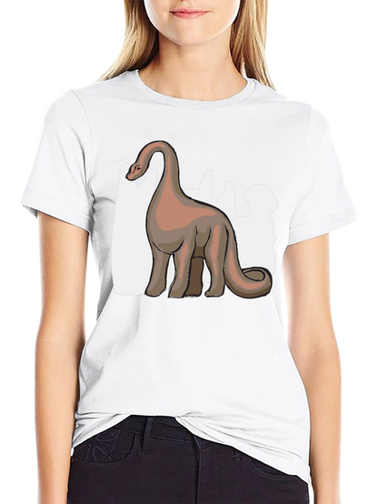 Camiseta Negra Dinosaurio Cuello Largo Diseño Único