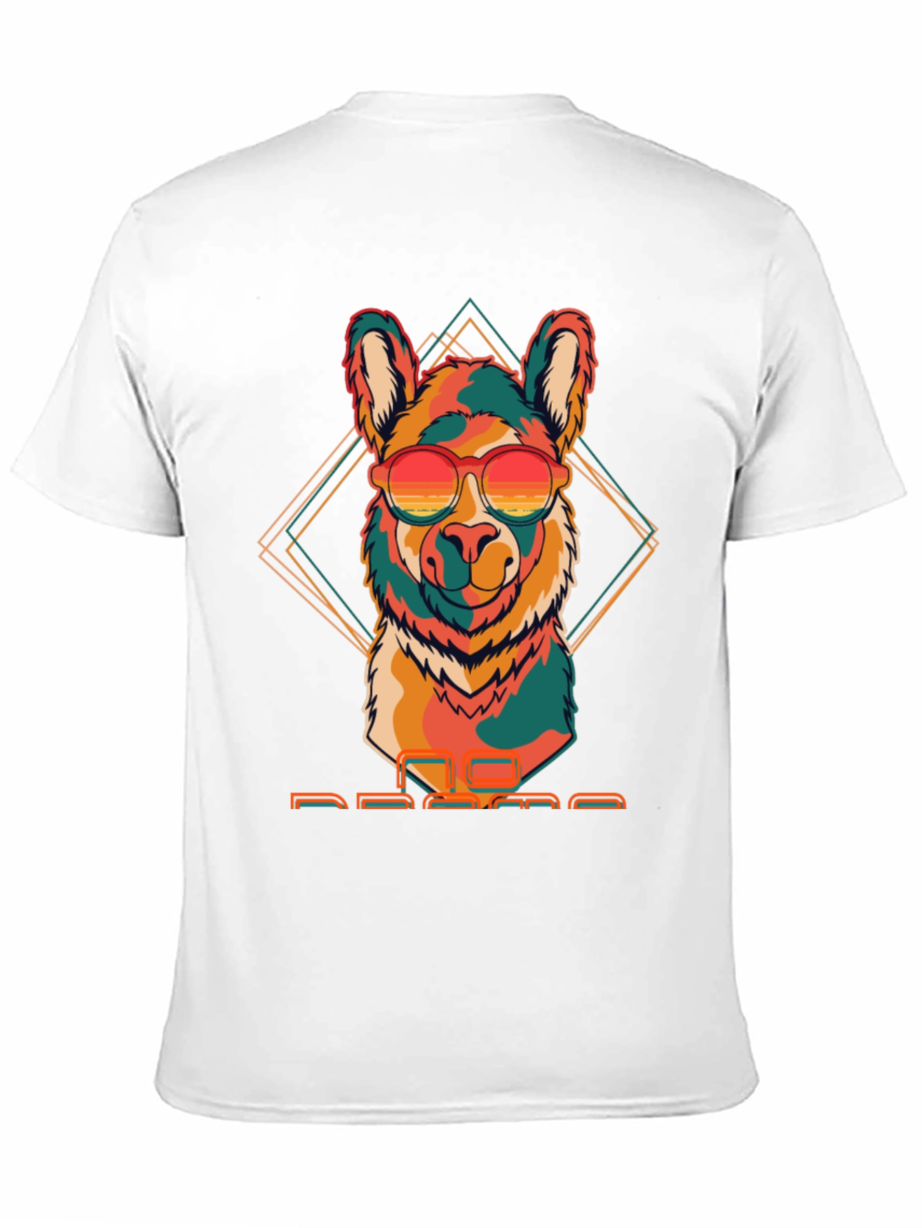 Camiseta Negra con Llama Retro con Gafas de Sol