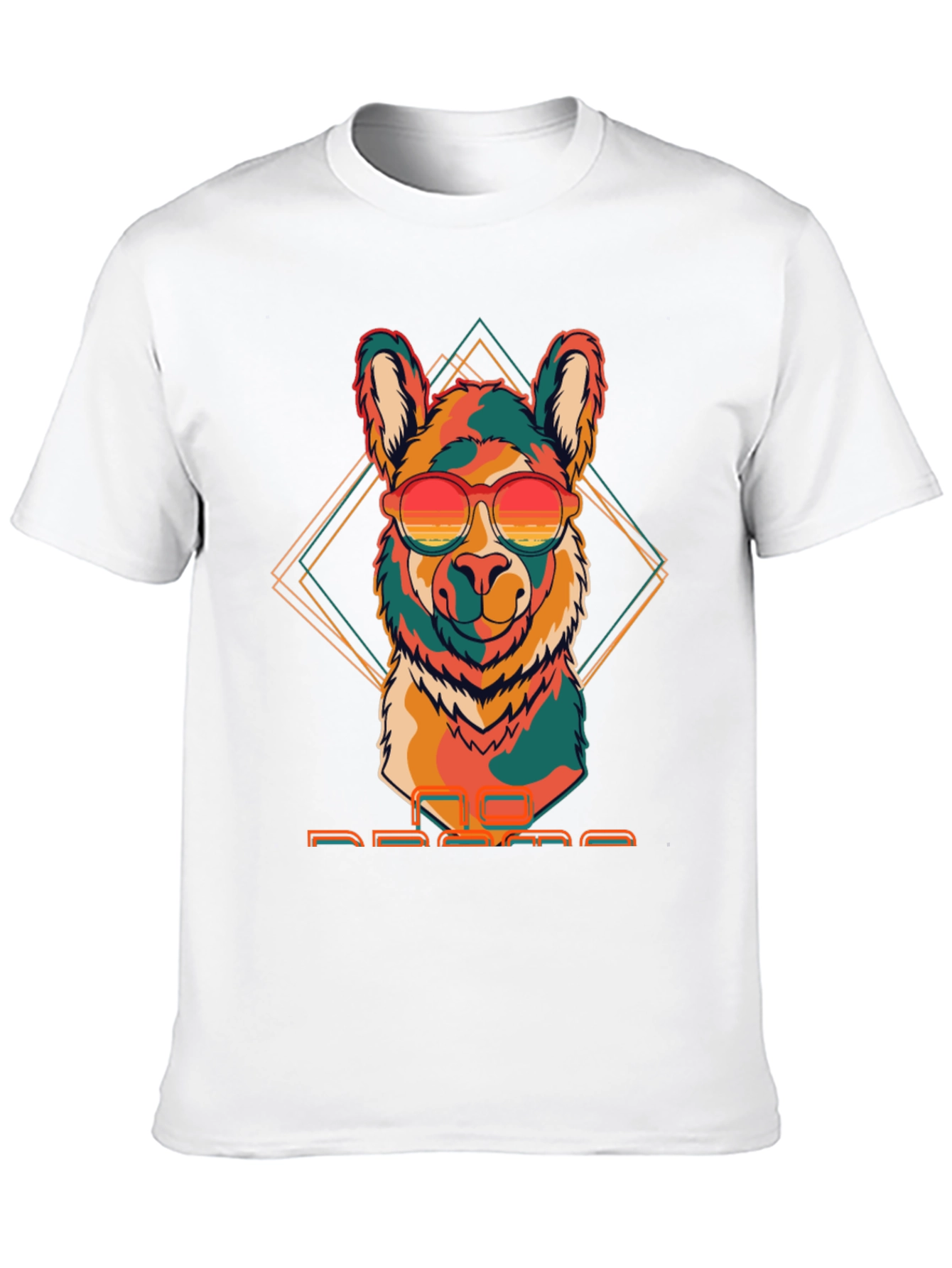 Camiseta Negra con Llama Retro con Gafas de Sol