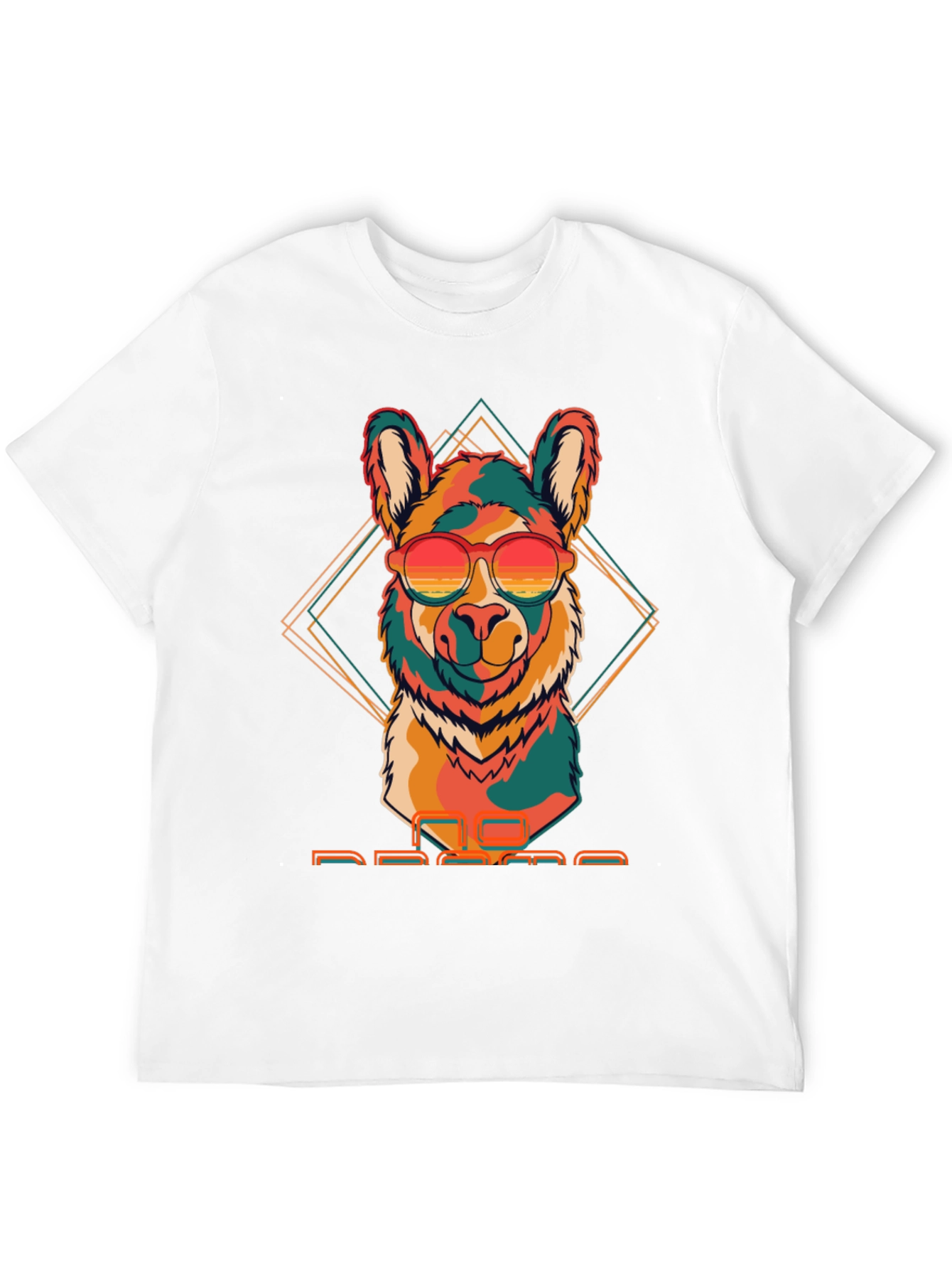 Camiseta Negra con Llama Retro con Gafas de Sol