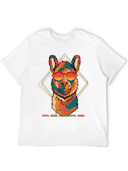 Camiseta Negra con Llama Retro con Gafas de Sol