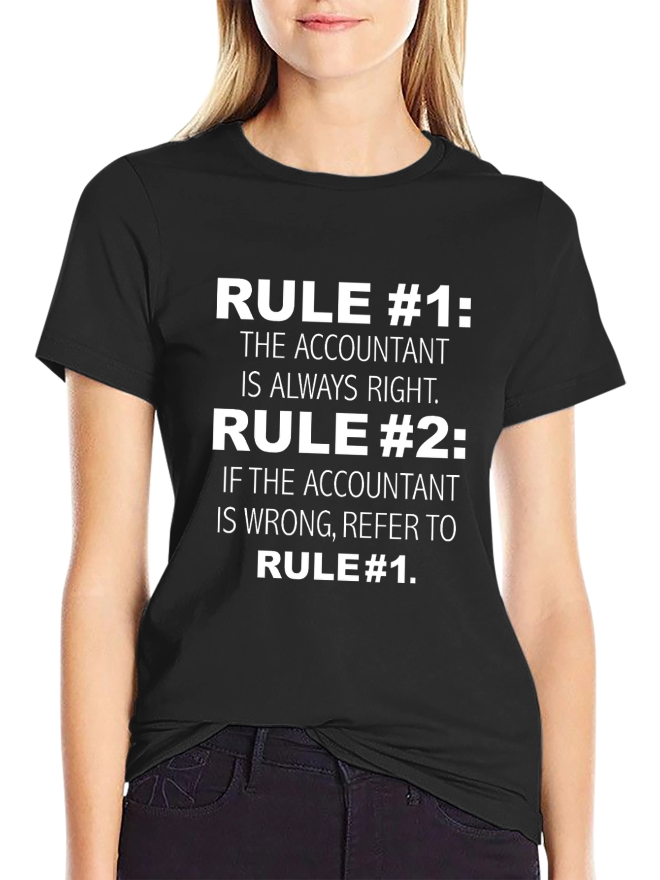 Camiseta Negra con Humor para Contadores