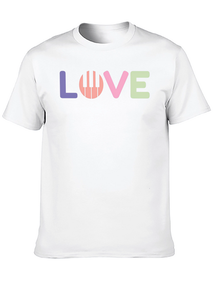 Camiseta Negra Love Piano para Amantes de la Música