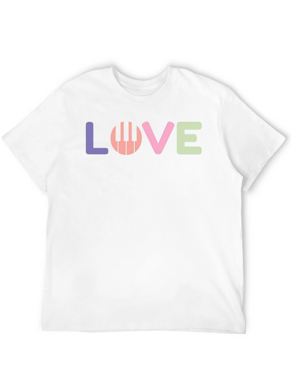 Camiseta Negra Love Piano para Amantes de la Música