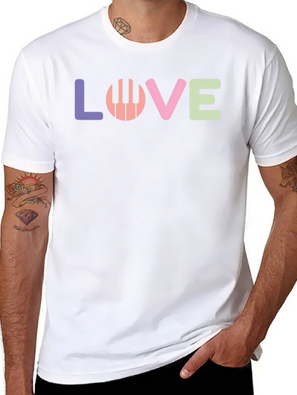 Camiseta Negra Love Piano para Amantes de la Música