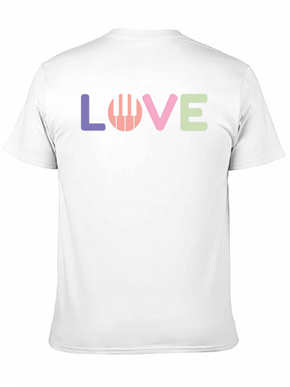 Camiseta Negra Love Piano para Amantes de la Música