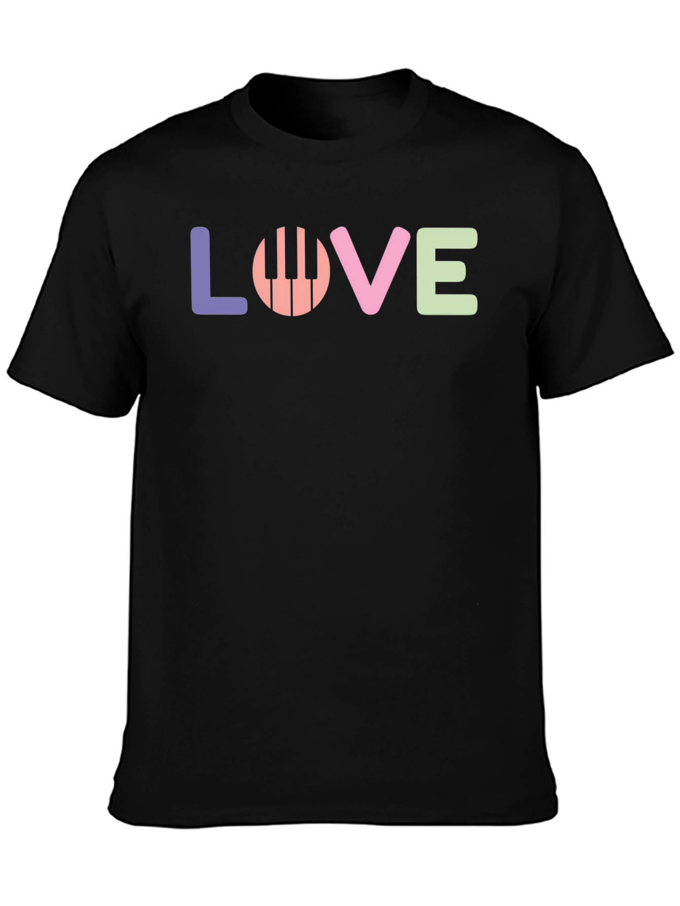 Camiseta Negra Love Piano para Amantes de la Música