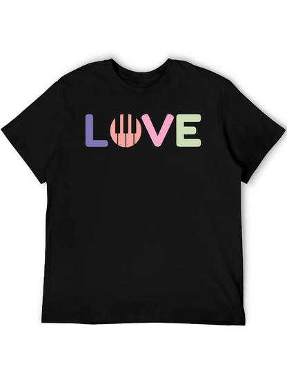 Camiseta Negra Love Piano para Amantes de la Música