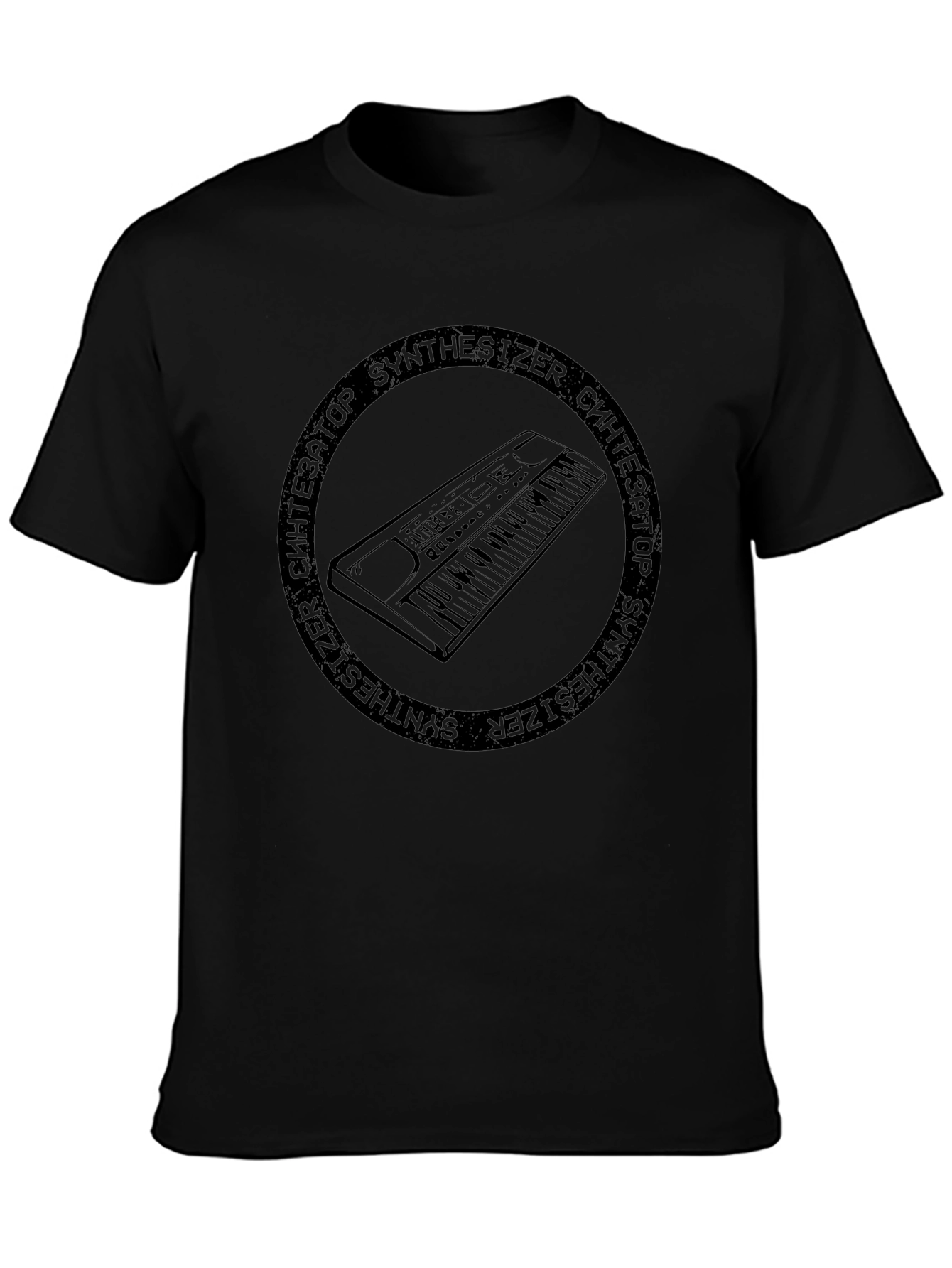 Camiseta Negra Sintetizador Retro