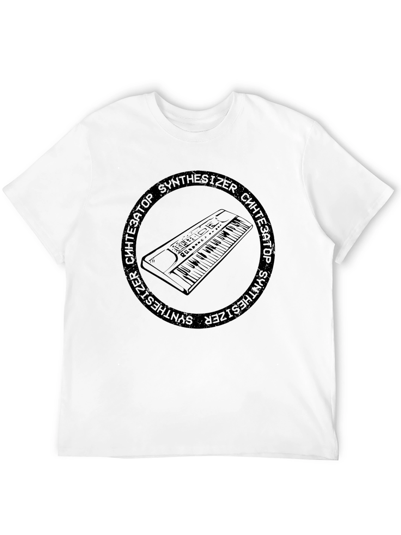Camiseta Negra Sintetizador Retro