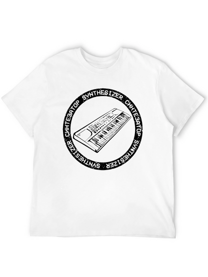 Camiseta Negra Sintetizador Retro