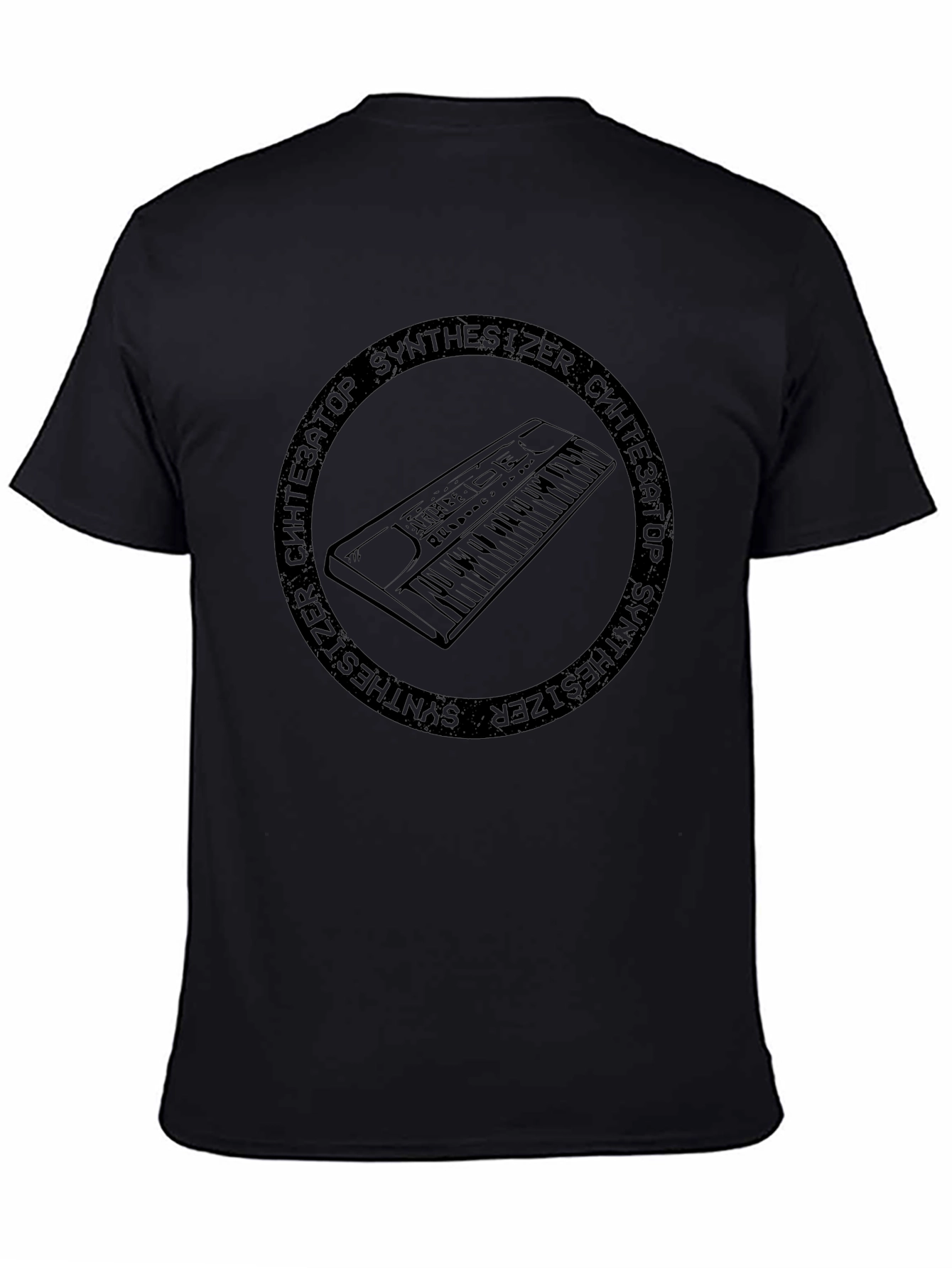 Camiseta Negra Sintetizador Retro