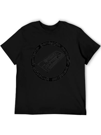 Camiseta Negra Sintetizador Retro