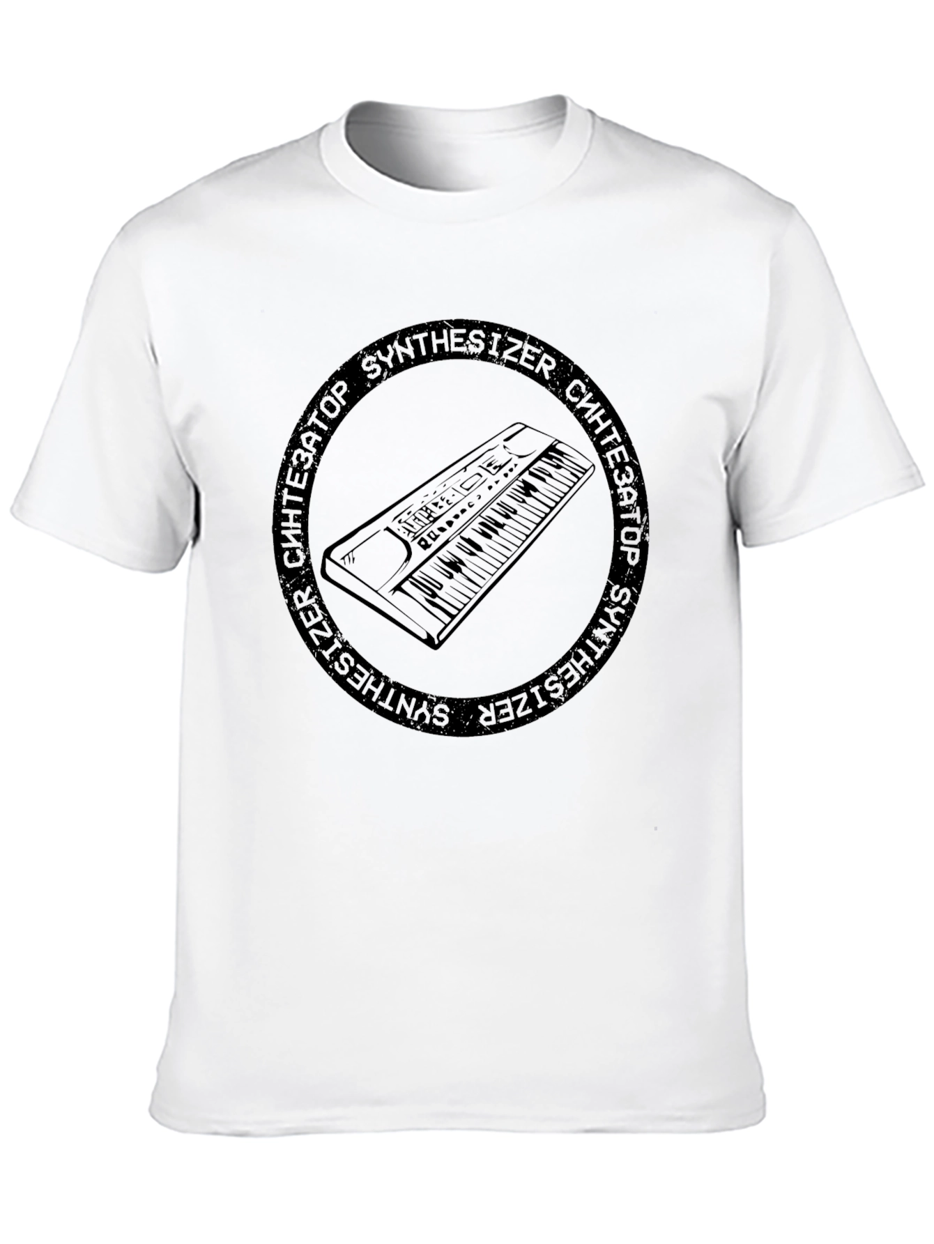 Camiseta Negra Sintetizador Retro