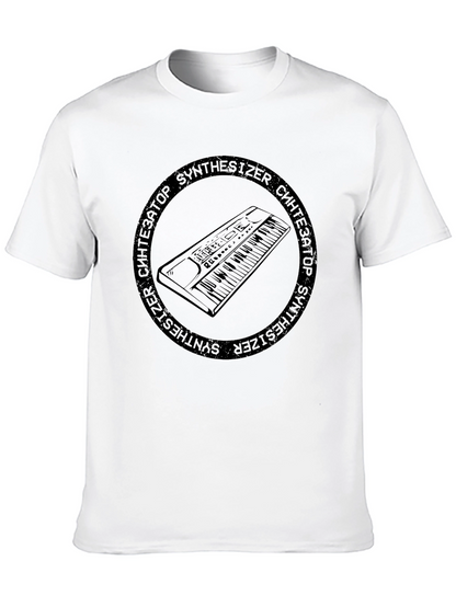 Camiseta Negra Sintetizador Retro