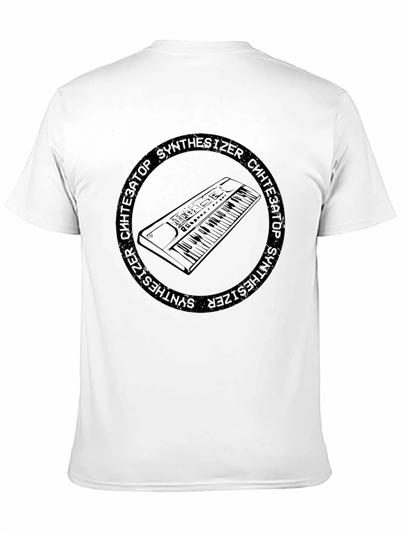 Camiseta Negra Sintetizador Retro
