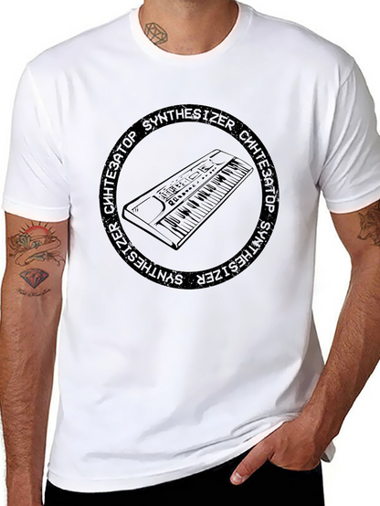 Camiseta Negra Sintetizador Retro