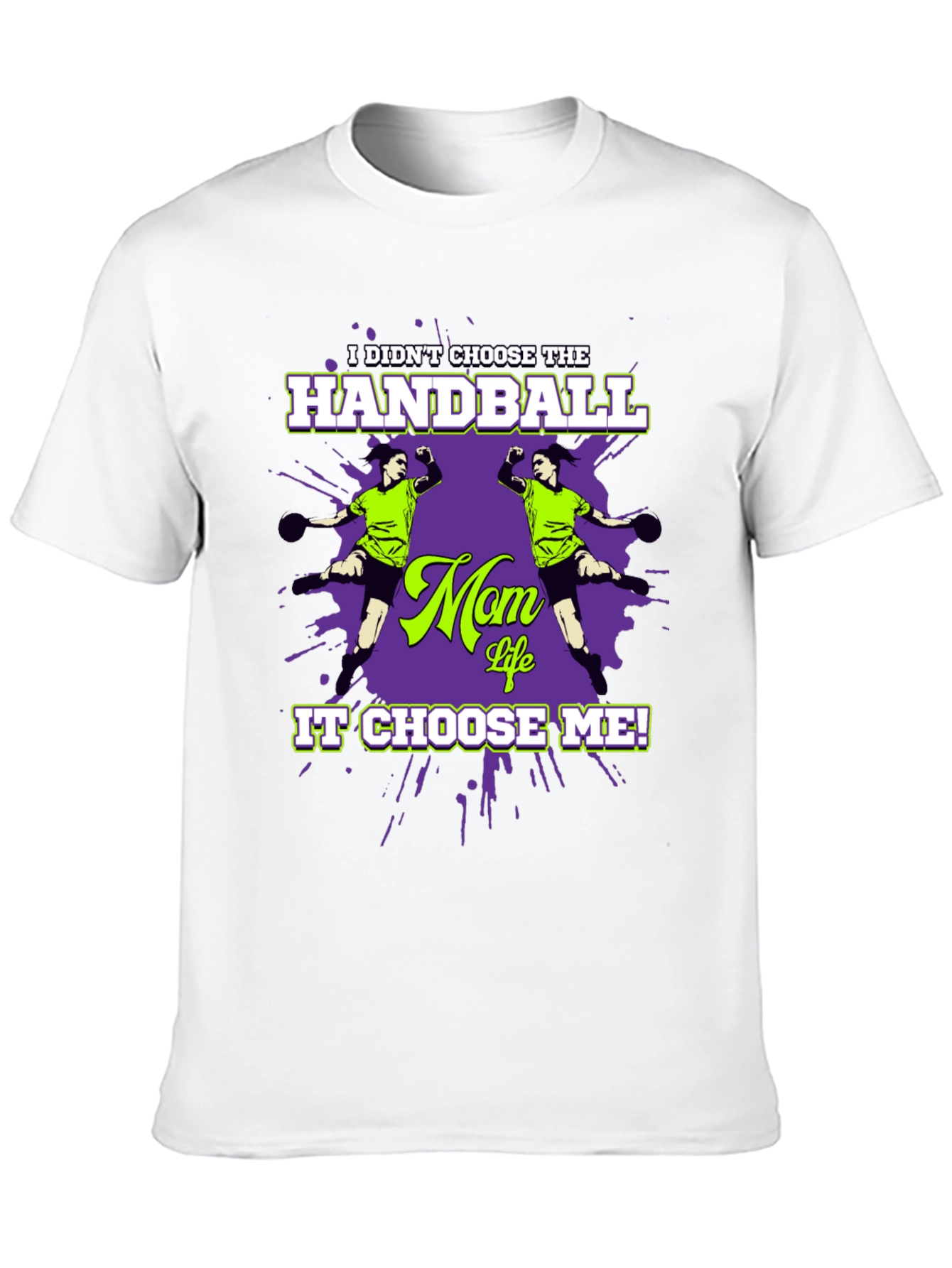 Camiseta Negra Humorística Balonmano para Mamá