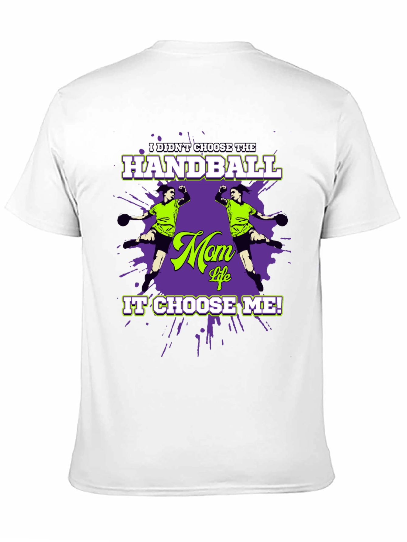 Camiseta Negra Humorística Balonmano para Mamá