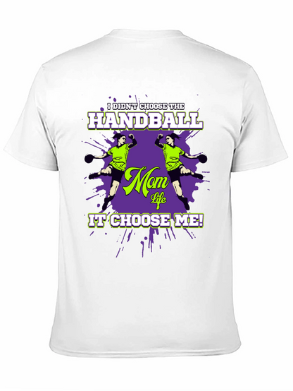 Camiseta Negra Humorística Balonmano para Mamá