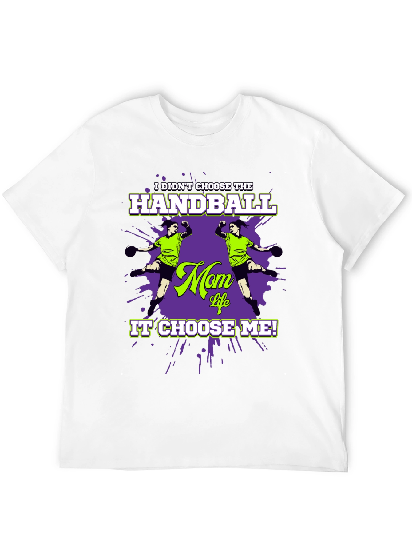 Camiseta Negra Humorística Balonmano para Mamá