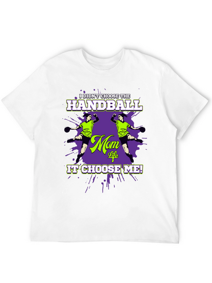 Camiseta Negra Humorística Balonmano para Mamá