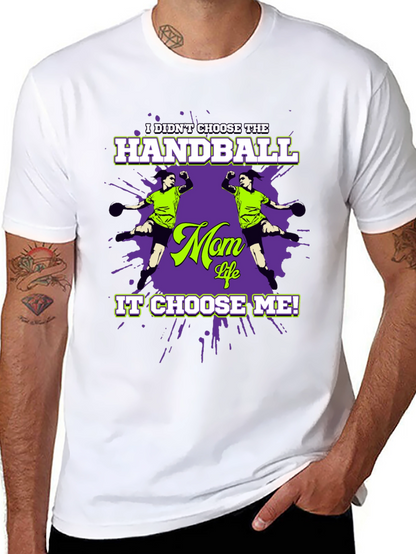 Camiseta Negra Humorística Balonmano para Mamá