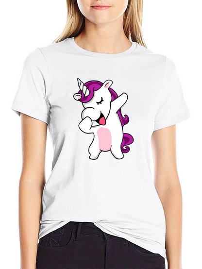 Camiseta Negra con Unicornio Dabbing
