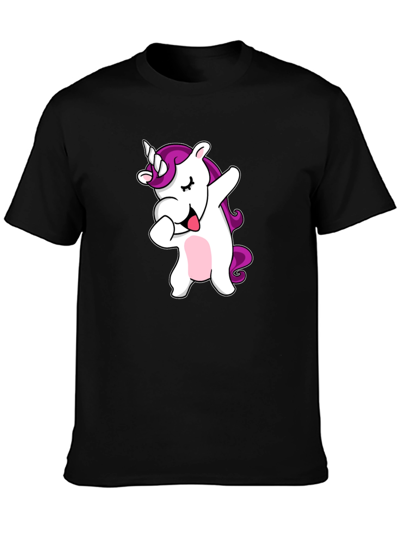 Camiseta Negra con Unicornio Dabbing