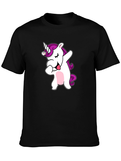 Camiseta Negra con Unicornio Dabbing