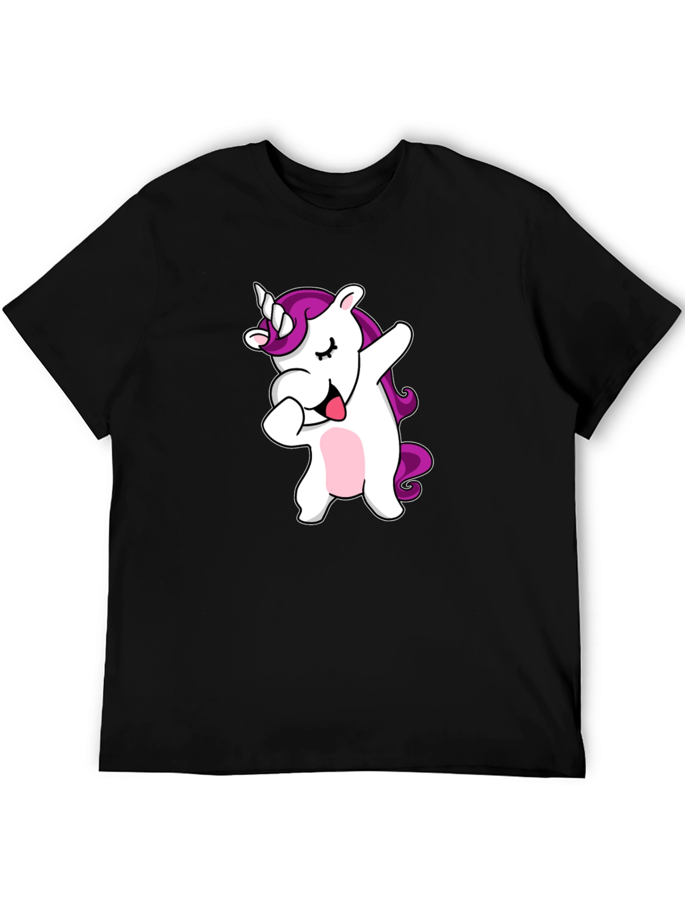 Camiseta Negra con Unicornio Dabbing