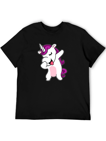 Camiseta Negra con Unicornio Dabbing