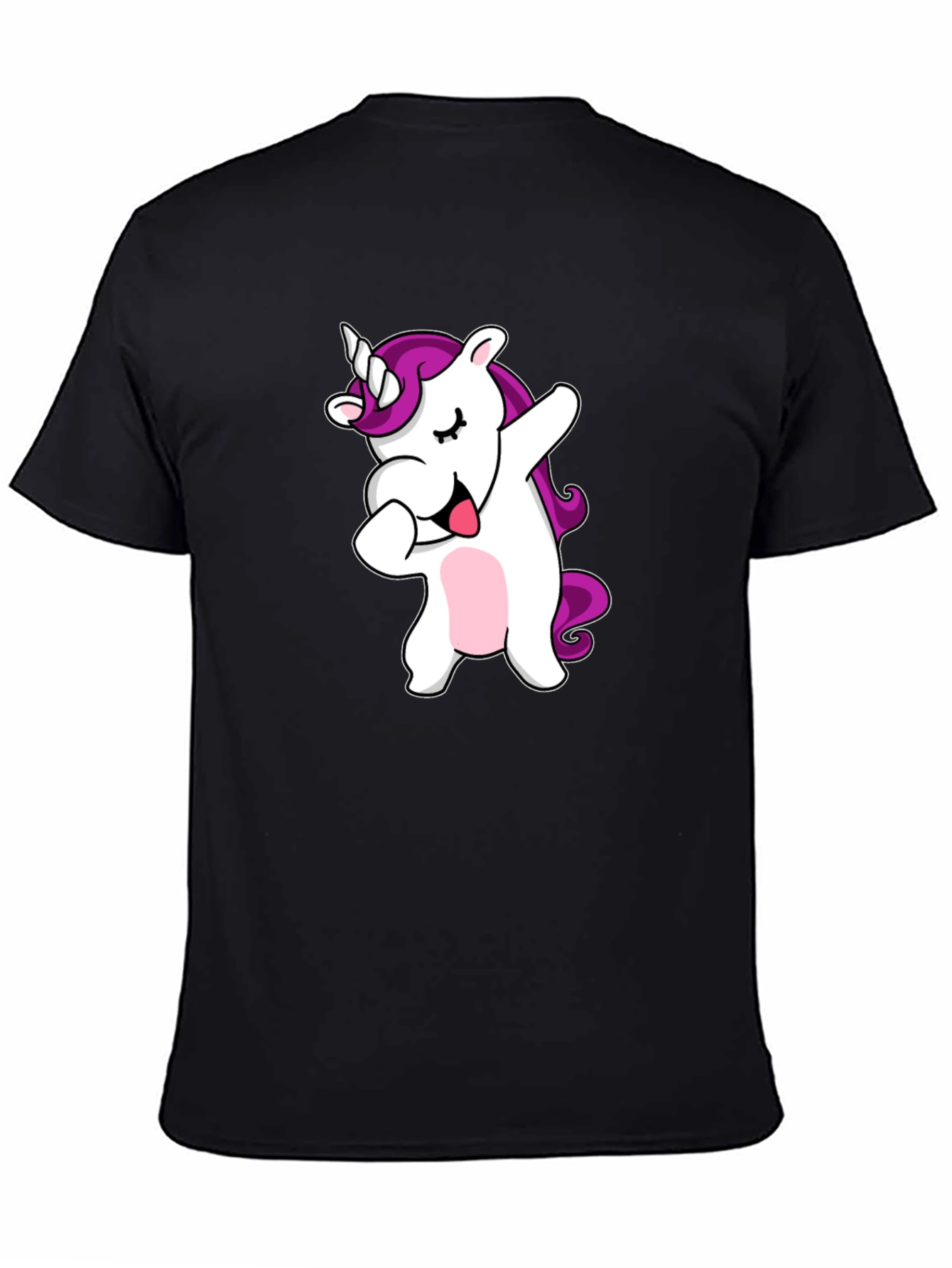 Camiseta Negra con Unicornio Dabbing